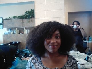 afro curly weave i did
