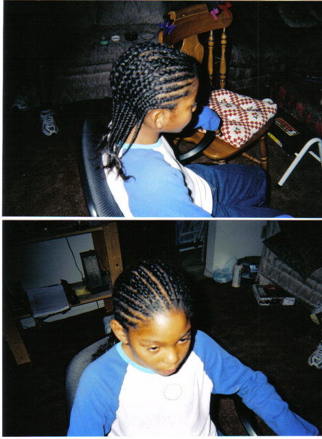 Cornrows straight back without extensions (little girls) I did