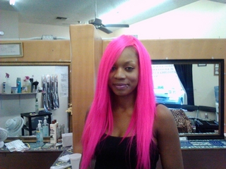 full head weave i did pink